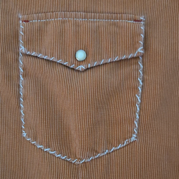 Ryan Micheal Silk/Cotton Women's Button Down Western Shirt, pumpkin Orange - Picture 14 of 14